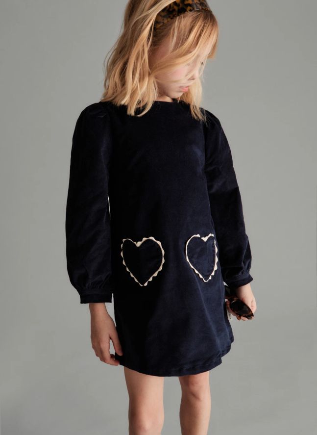 Robe Clotilde Velours  | Bleu nuit