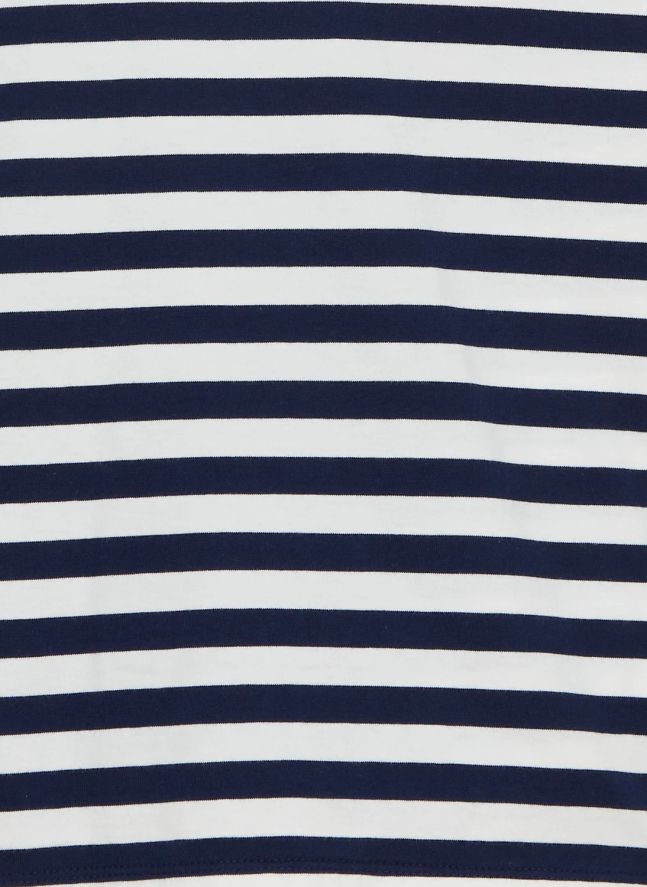 T-shirt Nils Rayé Coton Bio | Bleu noir
