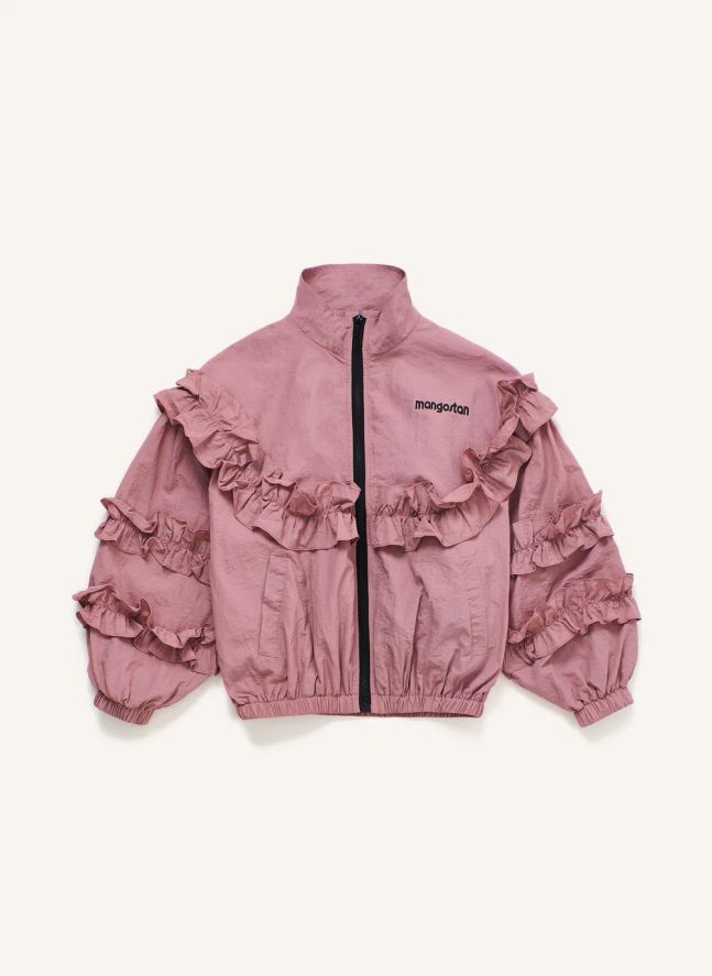 Veste Volants Nylon | Rose