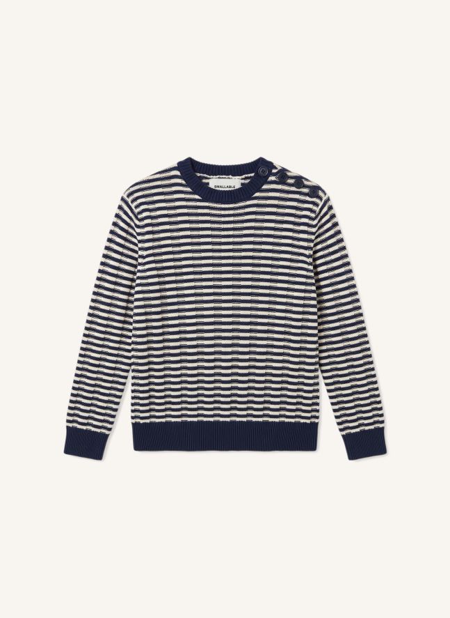 Pull Matteo Rayé | Bleu noir