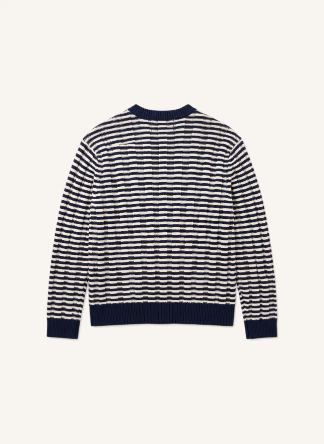 Pull Matteo Rayé | Bleu noir