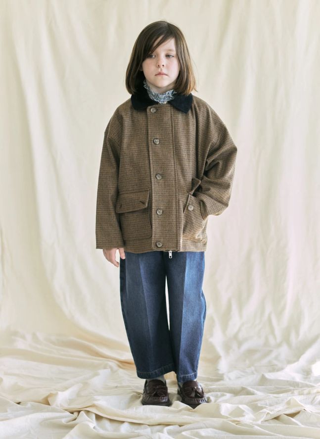 Veste Boutons Carreaux | Marron