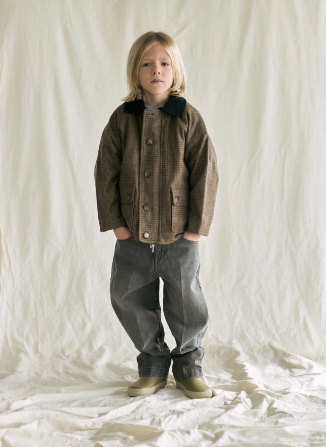 Veste Boutons Carreaux | Marron