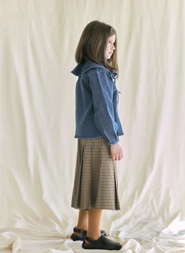 Bermuda Taille Haute Carreaux | Marron