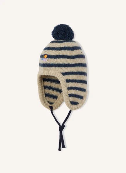 Bonnet Rayé Laine | Bleu marine
