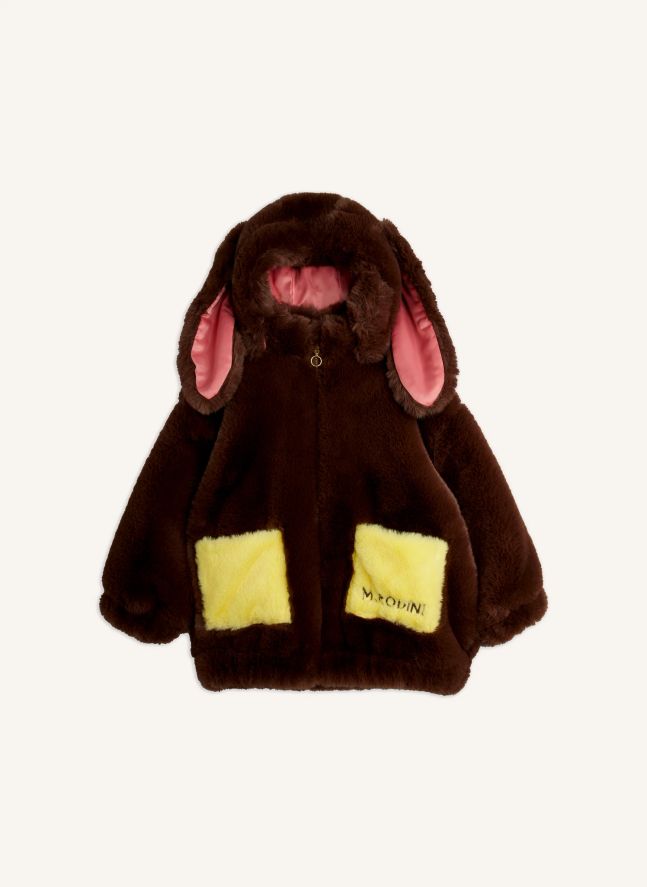 Chaqueta de piel de conejo Fibras recicladas | Marrón