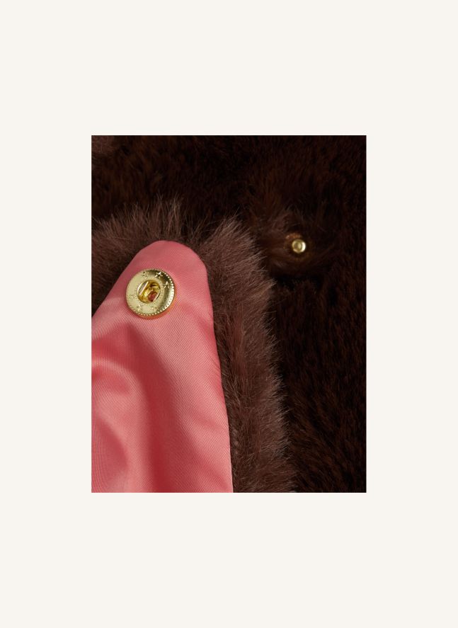 Veste Façon Fourrure Lapin Fibres Recyclées | Marron