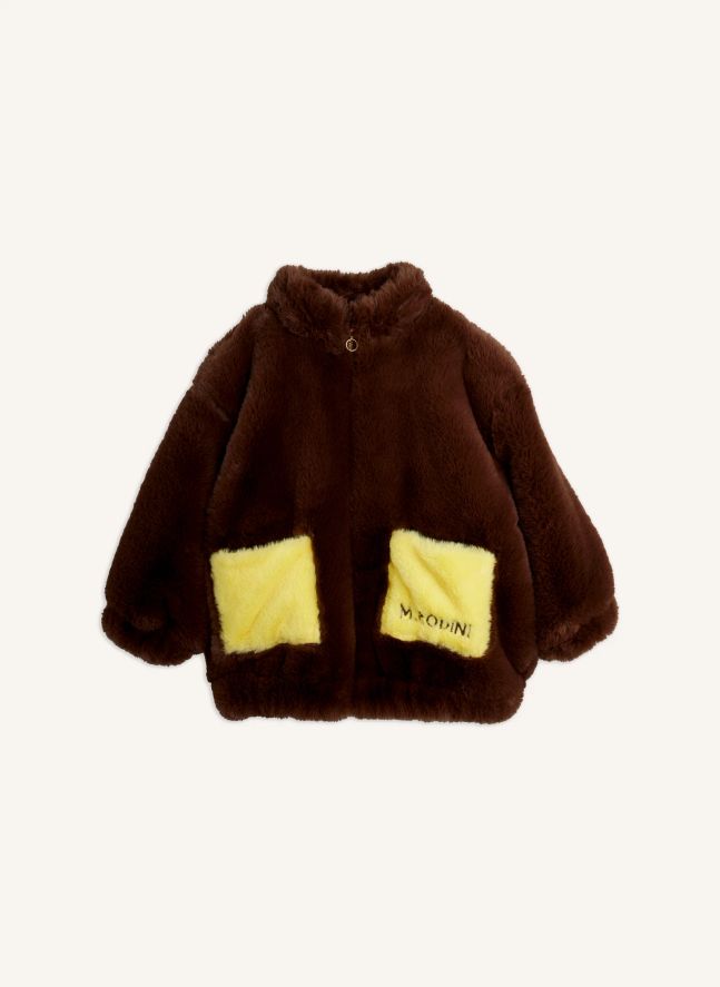 Veste Façon Fourrure Lapin Fibres Recyclées | Marron
