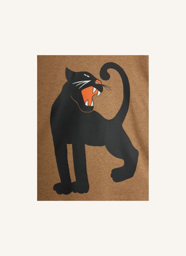 T-shirt Panthère Coton Bio | Marron