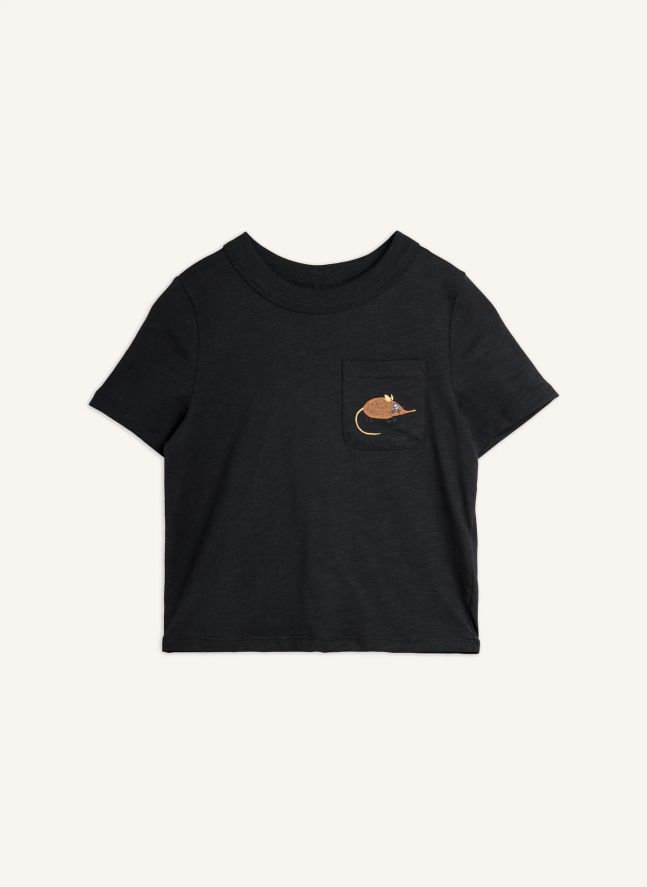T-shirt Brodé Souris Coton Bio | Noir