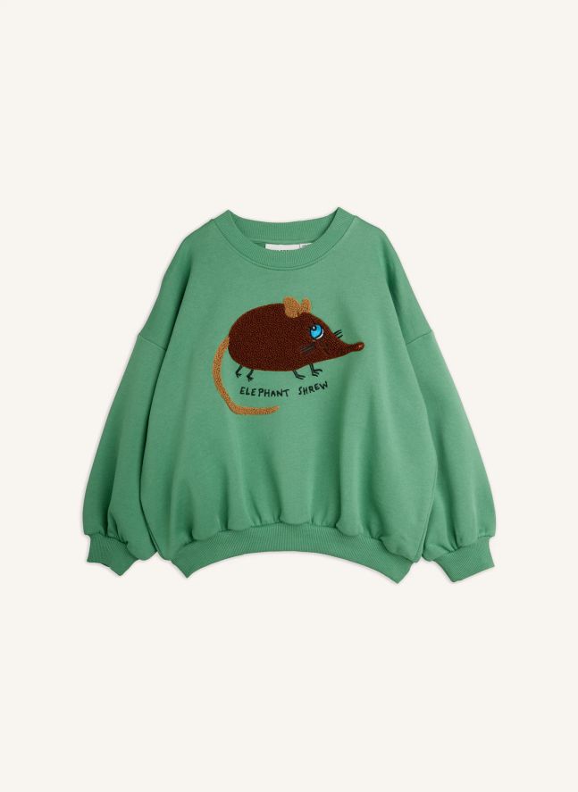 Sweat Brodé Souris Coton Bio | Vert