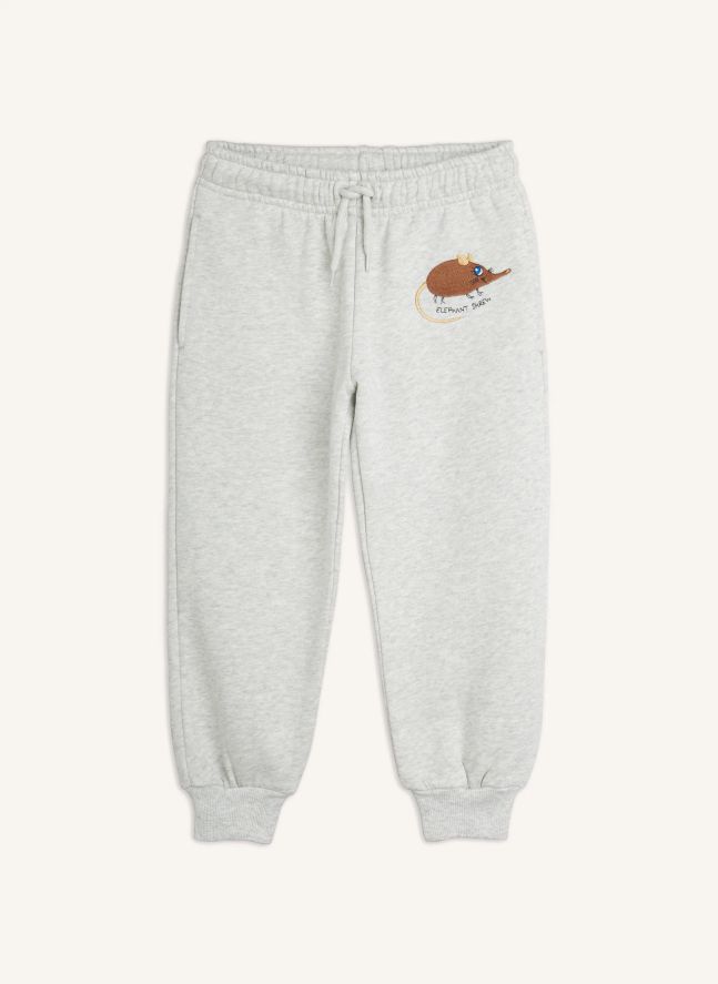 Jogger Brodé Souris Coton Bio | Gris chiné