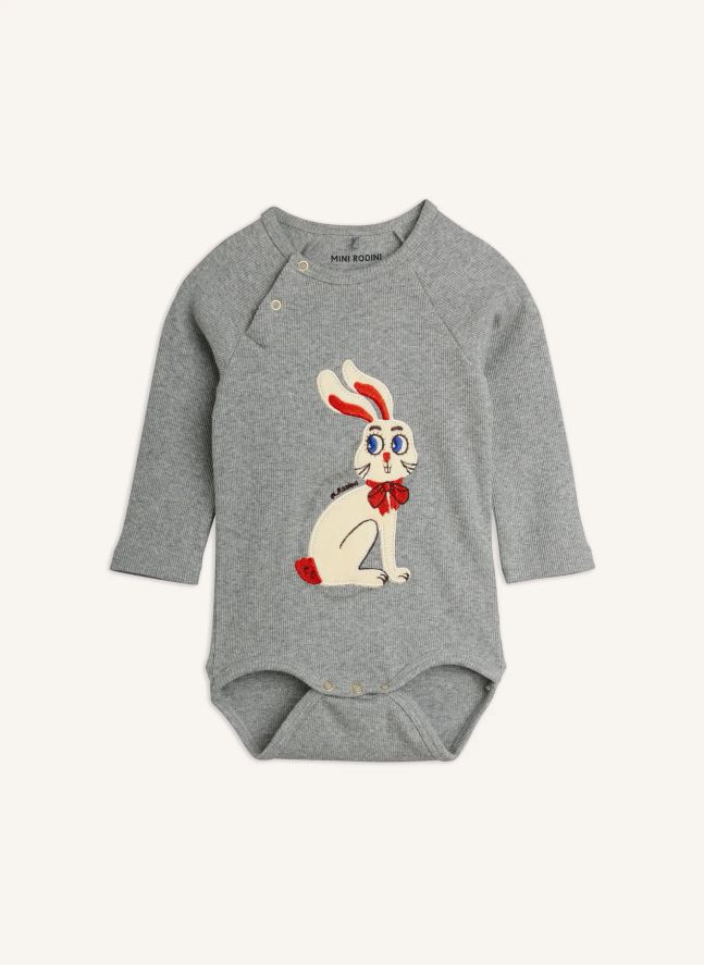 Body Lapin Coton Bio | Gris chiné