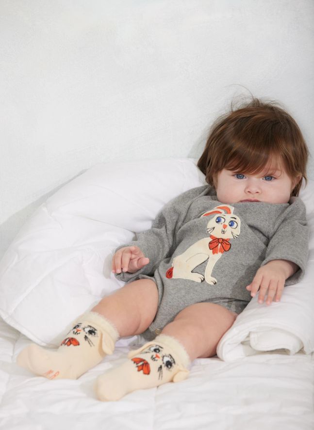 Body Lapin Coton Bio | Gris chiné