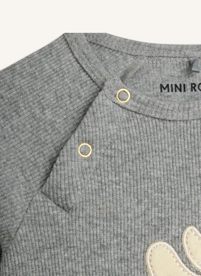 Body Lapin Coton Bio | Gris chiné