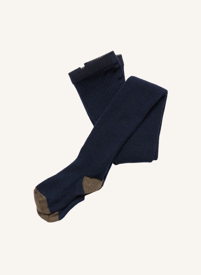 Lot de 2 Paires de Collants Laine | Bleu marine