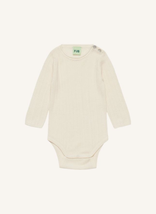 Body Côtelé Laine Mérinos | Ecru