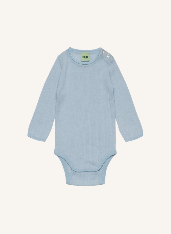 Body Côtelé Laine Mérinos | Bleu pâle