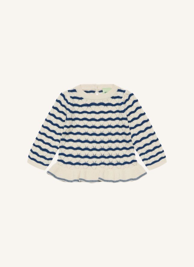 T-shirt Pointelle Vagues Laine MérinosBébé | Ecru