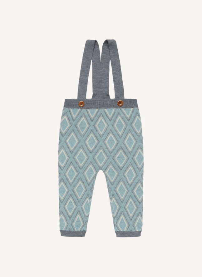 Pantalon à Bretelles Harlekin Laine Mérinos | Bleu