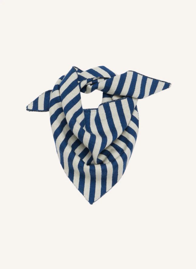 Foulard Rayé Laine Mérinos | Bleu