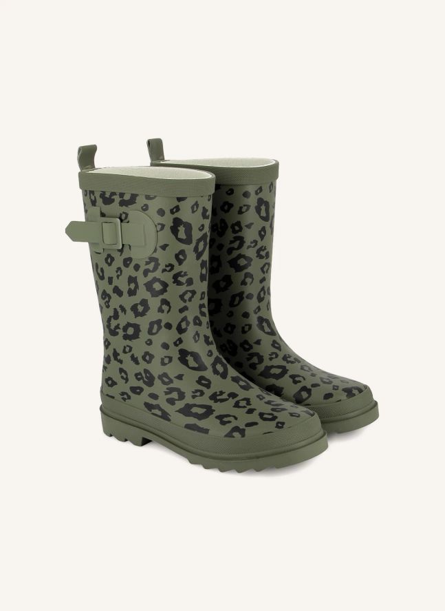 Picker Hi Leopard Rain Boots | Khaki
