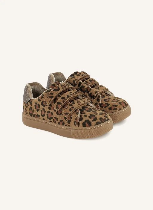 Basil Leopard-Print Velvet Sneakers | Brown