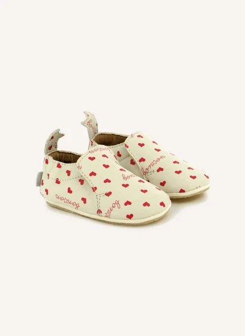 Doudou Star Hearts Slippers | White