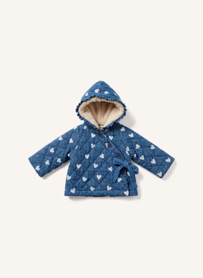 Abrigo «Cardi Cœurs» de denim | Azul