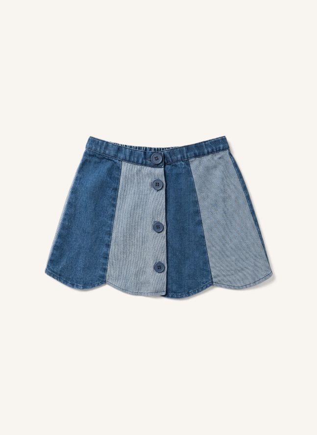 Jupe Bloom Patchwork Denim | Bleu