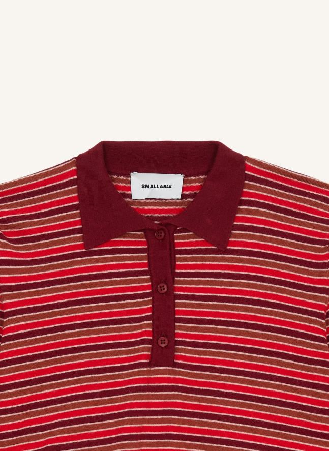 Polo Selina Rayé | Bordeaux