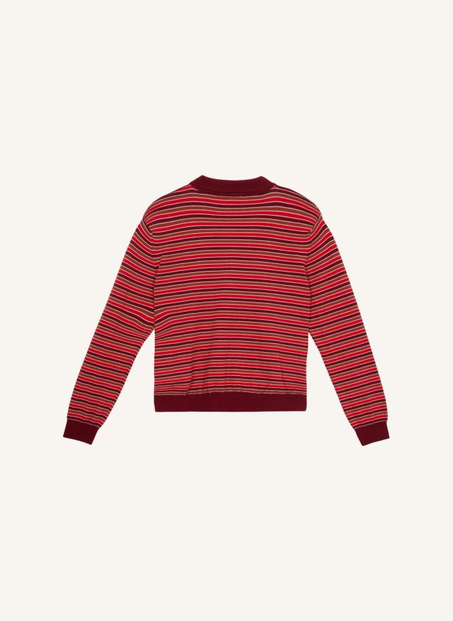 Polo Selina Rayé | Bordeaux