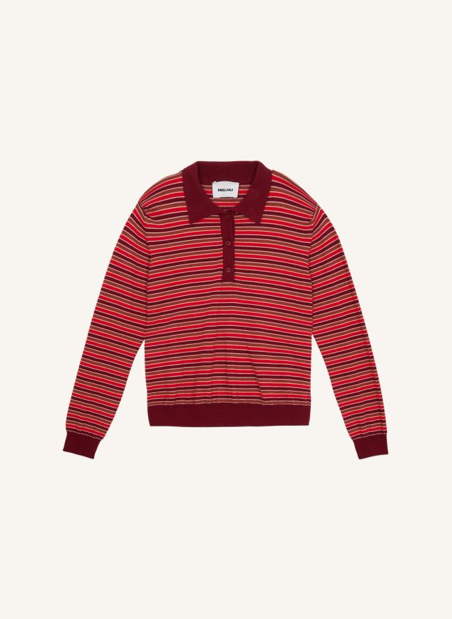 Polo Selina Rayé | Bordeaux