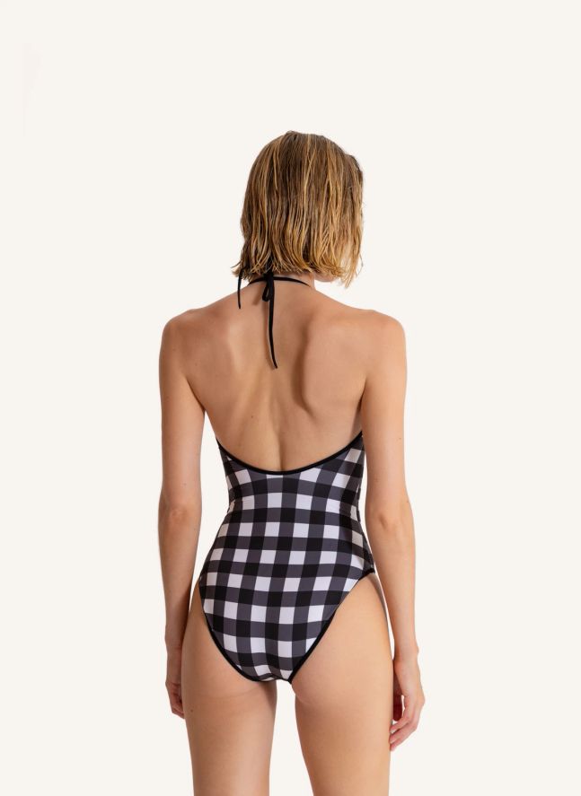 Maillot de Bain Kylie Carreaux | Noir