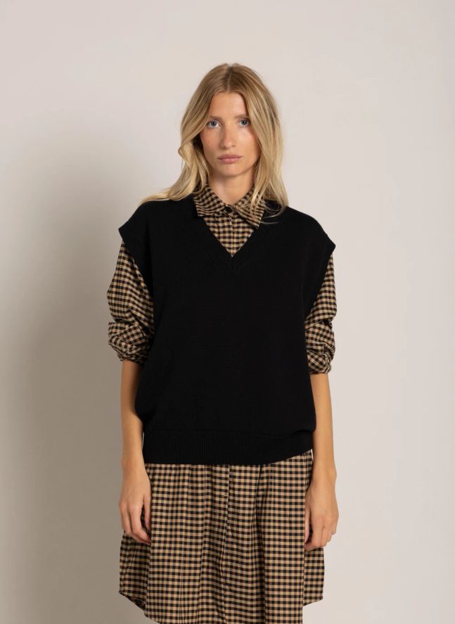 Pull Sans Manches Elina Laine Mérinos | Noir