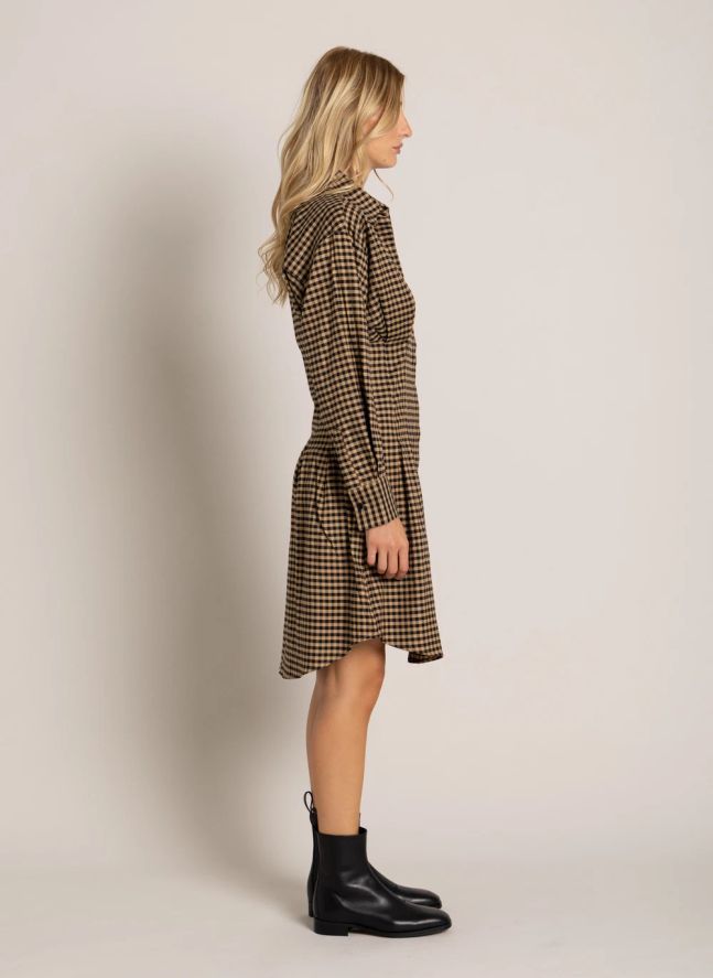 Robe Chemise Risa Carreaux | Marron