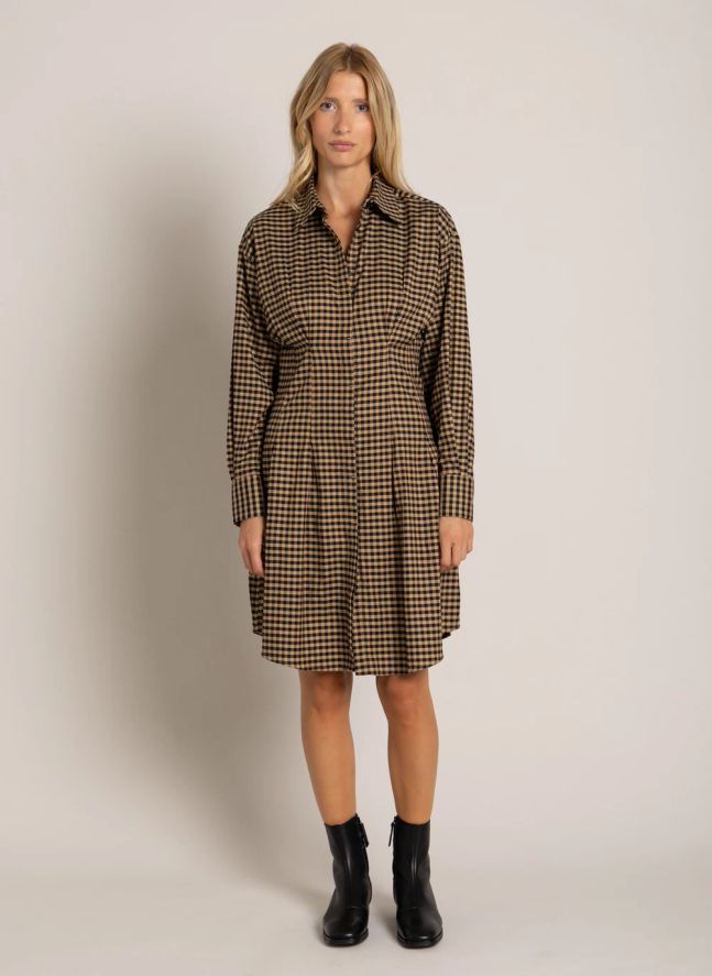 Robe Chemise Risa Carreaux | Marron