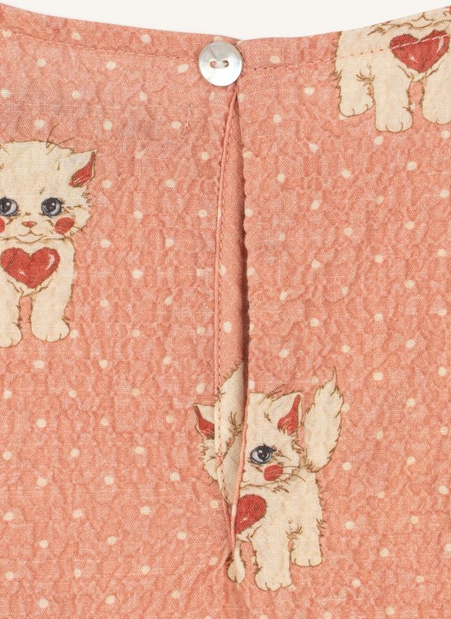 Blouse Eline Chats Coton Bio | Rose