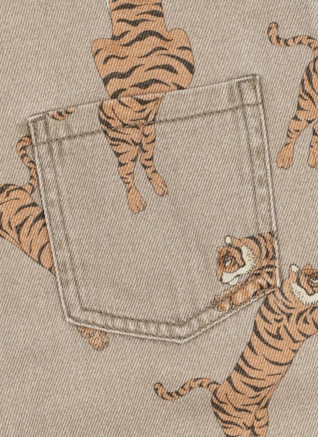 Salopette Magot Tigres Denim Coton Bio | Beige