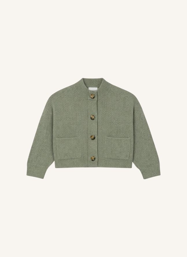 Gilet Milan Cachemire | Vert kaki chiné