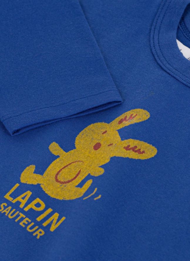 T-shirt Lapin Coton Bio | Bleu roi