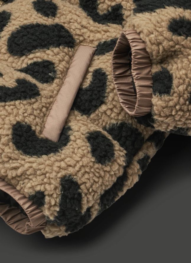 Veste Façon Sherpa Niko Léopard Fibres Recyclées | Marron