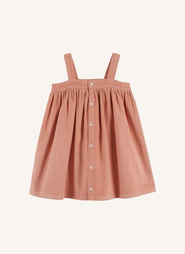 Robe Chasuble Velours Côtelé | Rose