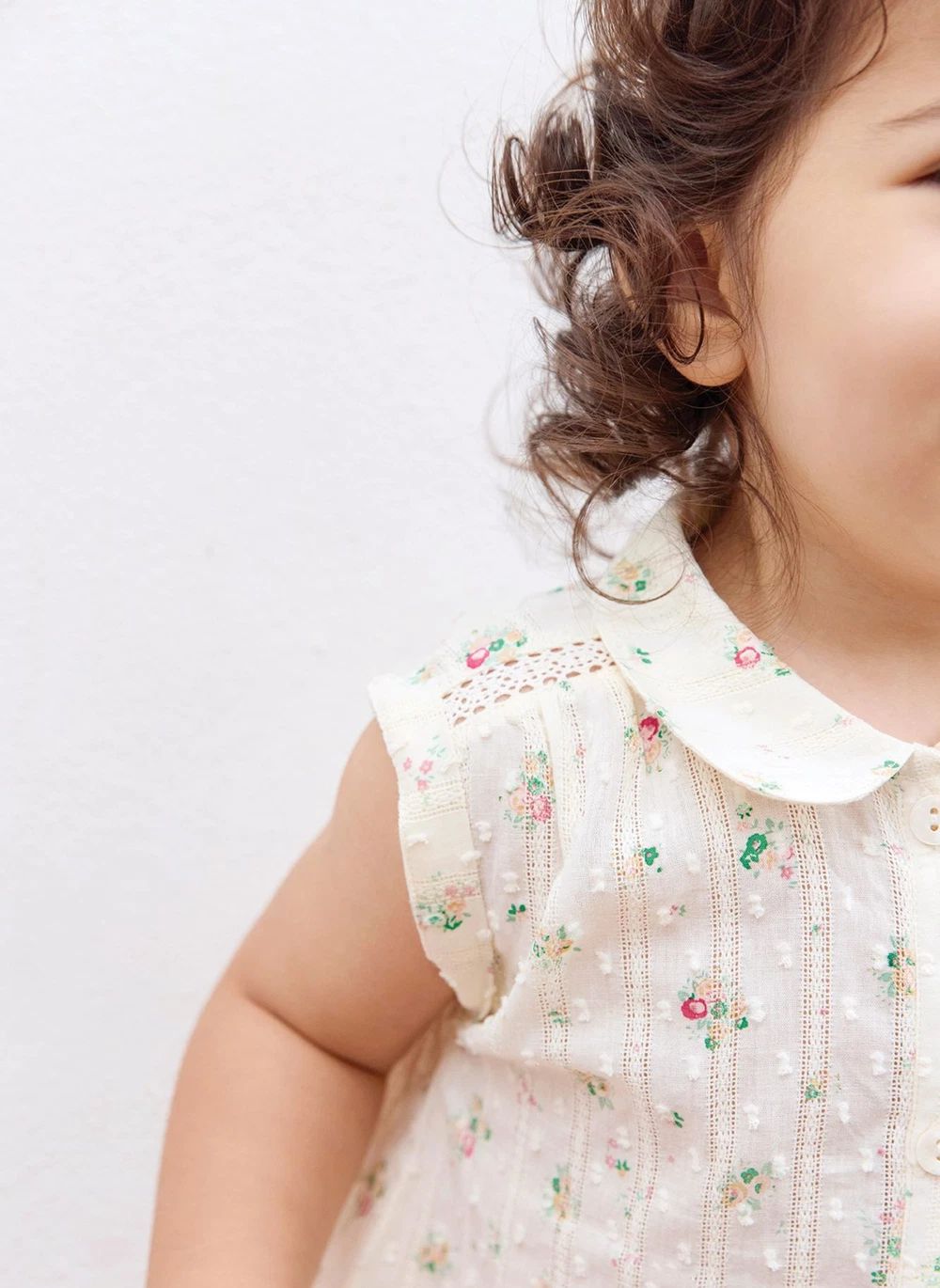 Chemise Col Claudine Lorelei Bouquets | Ecru- Image produit n°5