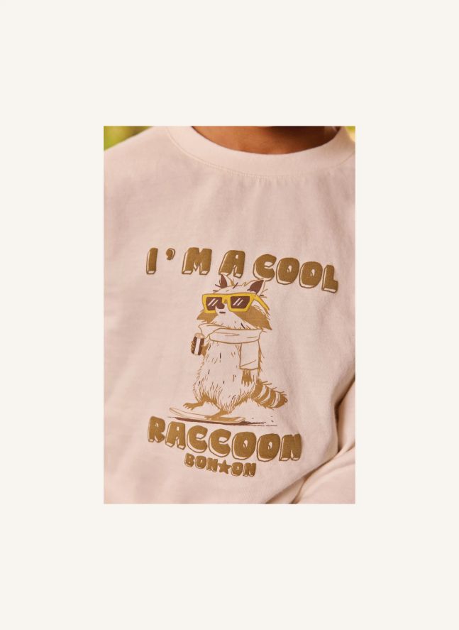 T-shirt Taxo Raccoon | Ecru