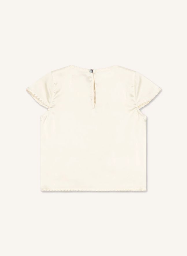 Blouse Brodée Nœuds Sheeny | Ecru