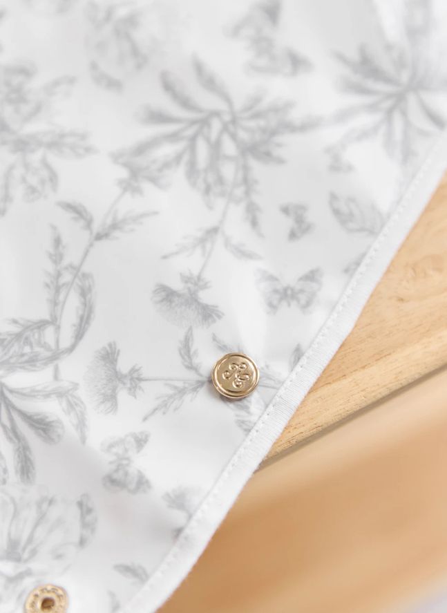 Bavoir enduit Toile de Jouy | Gris