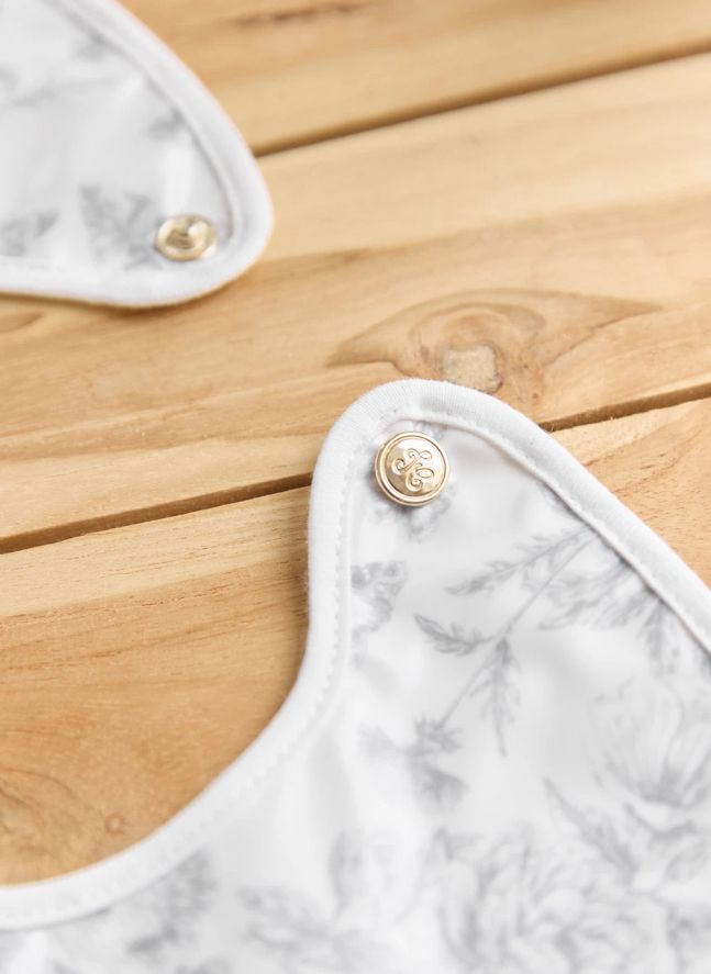 Bavoir enduit Toile de Jouy | Gris