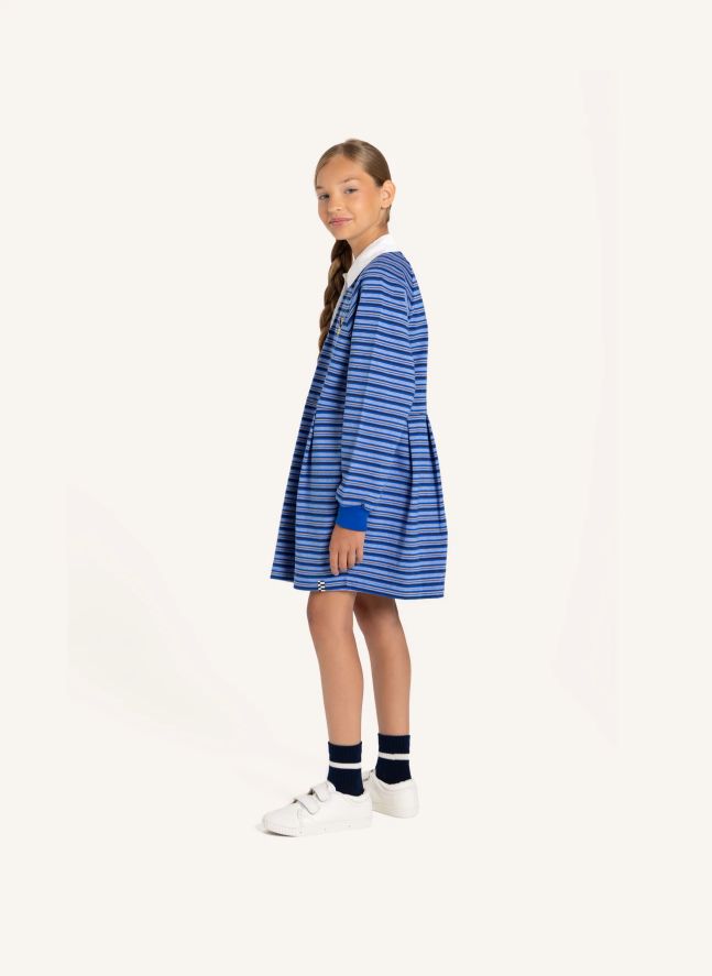 Robe Polo Esee Rayée | Bleu électrique