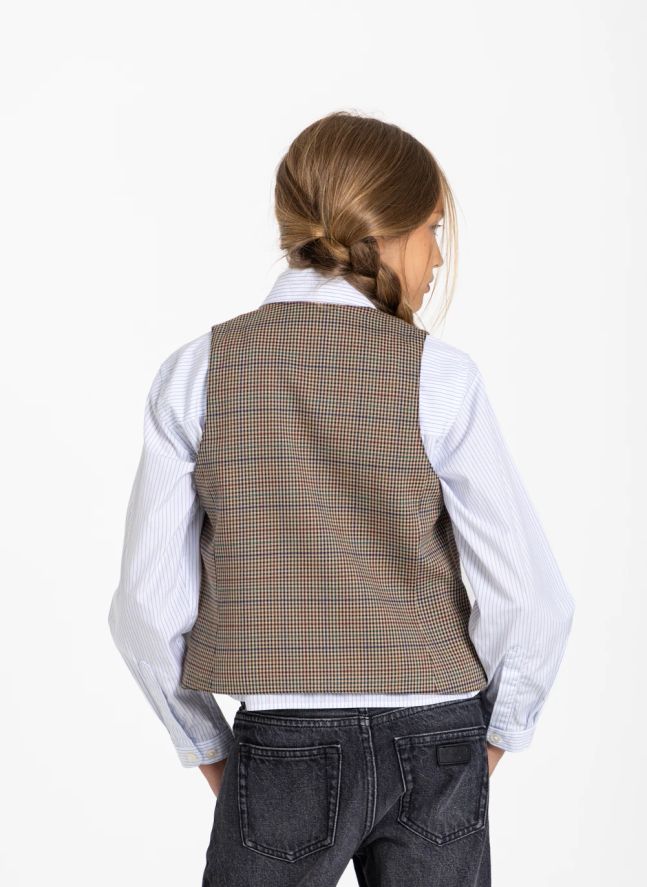 Gilet Marta Pied-de-Poule | Beige